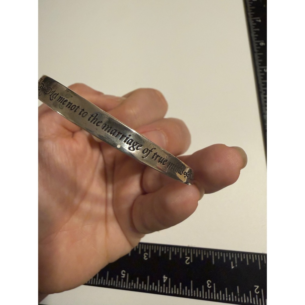 Shakespeare Sonnet 116 Mobius Bangle Bracelet Sterling Silver Inscribed Poetry‎